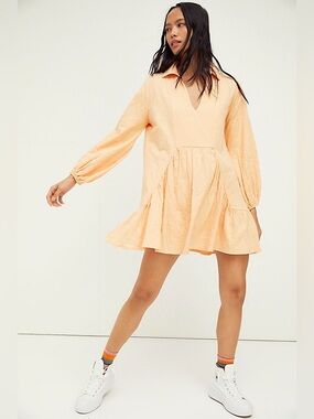 Free People Beach dress cover up, pale orange, small